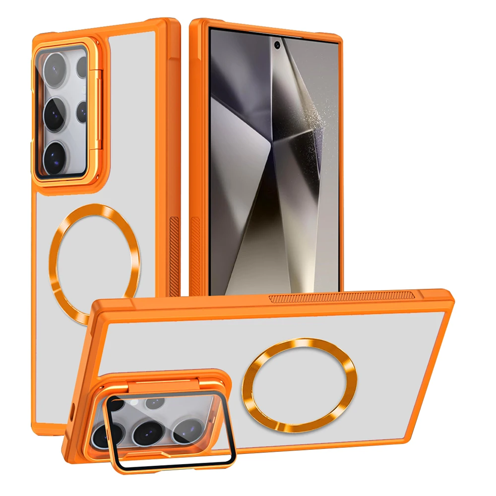 Прозрачный Акриловый Магнитный Чехол Для Телефона Samsung S24 Ultra S23 Plus S21 S20 FE