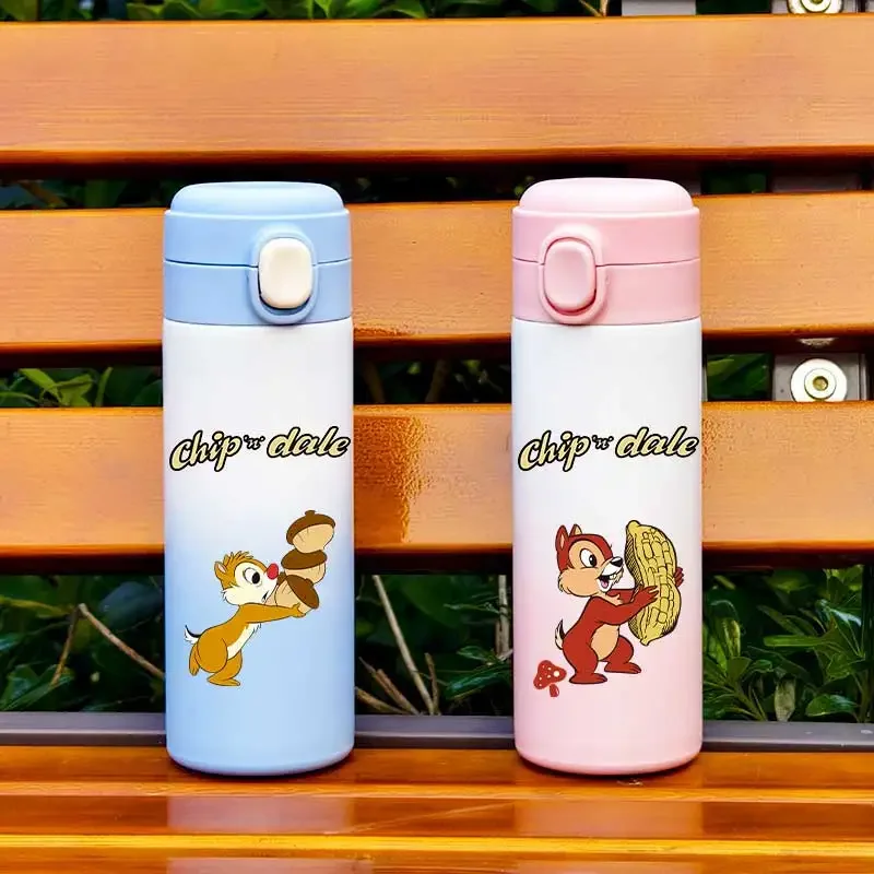 420ML Cartoon Chip&ampDale Leak Proof Insulated Water Bottle Outdoor Sports Portable 304 Stainless Steel Cup