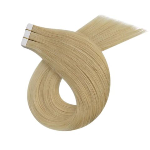 Лента для наращивания волос Moresoo, 100% натуральные человеческие светлые волосы, 50 г, 18 дюймов