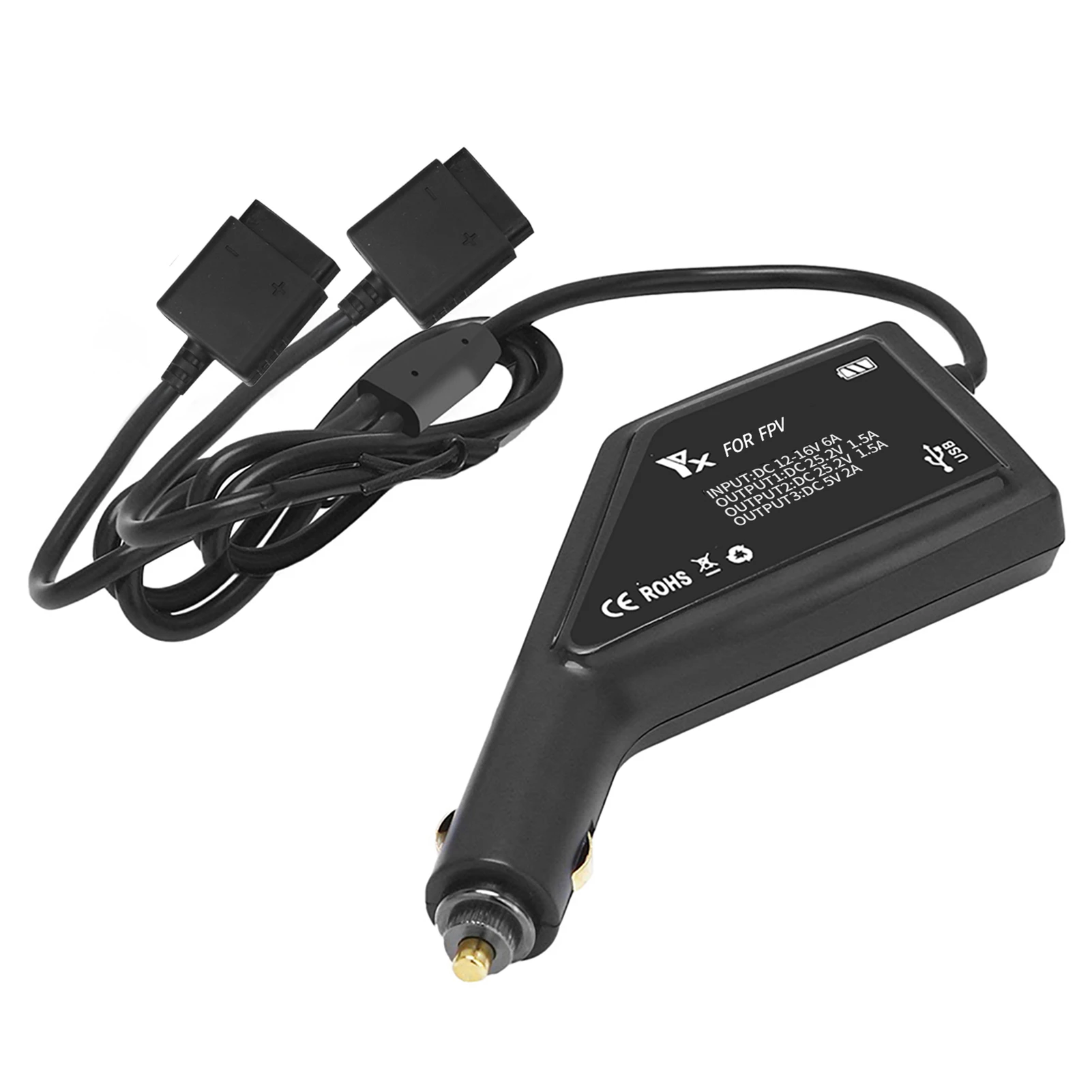 

Battery Car Charger Easy Use Outdoor Drone Accessories Multifunction Small Power Supply Remote Control Travel For DJI FPV Combo