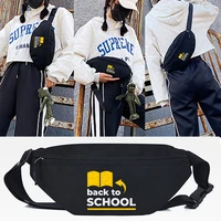 school letter print waist bag large capacity chest bag unisex street crossbody bag hip hop banana shoulder bags quality tote bag
