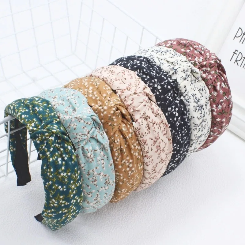 

Korean Version of The New Cross Knot Hair Hoop Headdress Fashion Everything Simple Printed Women's Headband Hair Accessories