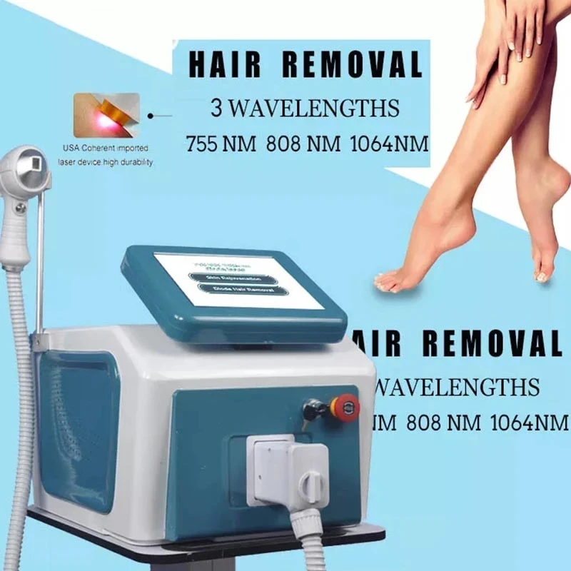 

Portable 808 Diode Laser Hair Removal Machine (3 wavelengths 755nm/ 808nm/ 1064nm) Hair Removal IPL Machine Hair Epilator Tool