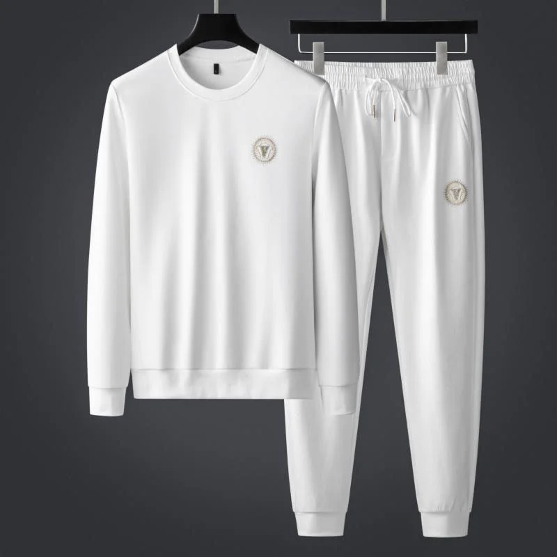 

Костюм мужской повседневный из двух предметов, роскошный брендовый свитер с круглым вырезом, Стильная красивая модная спортивная одежда, о...