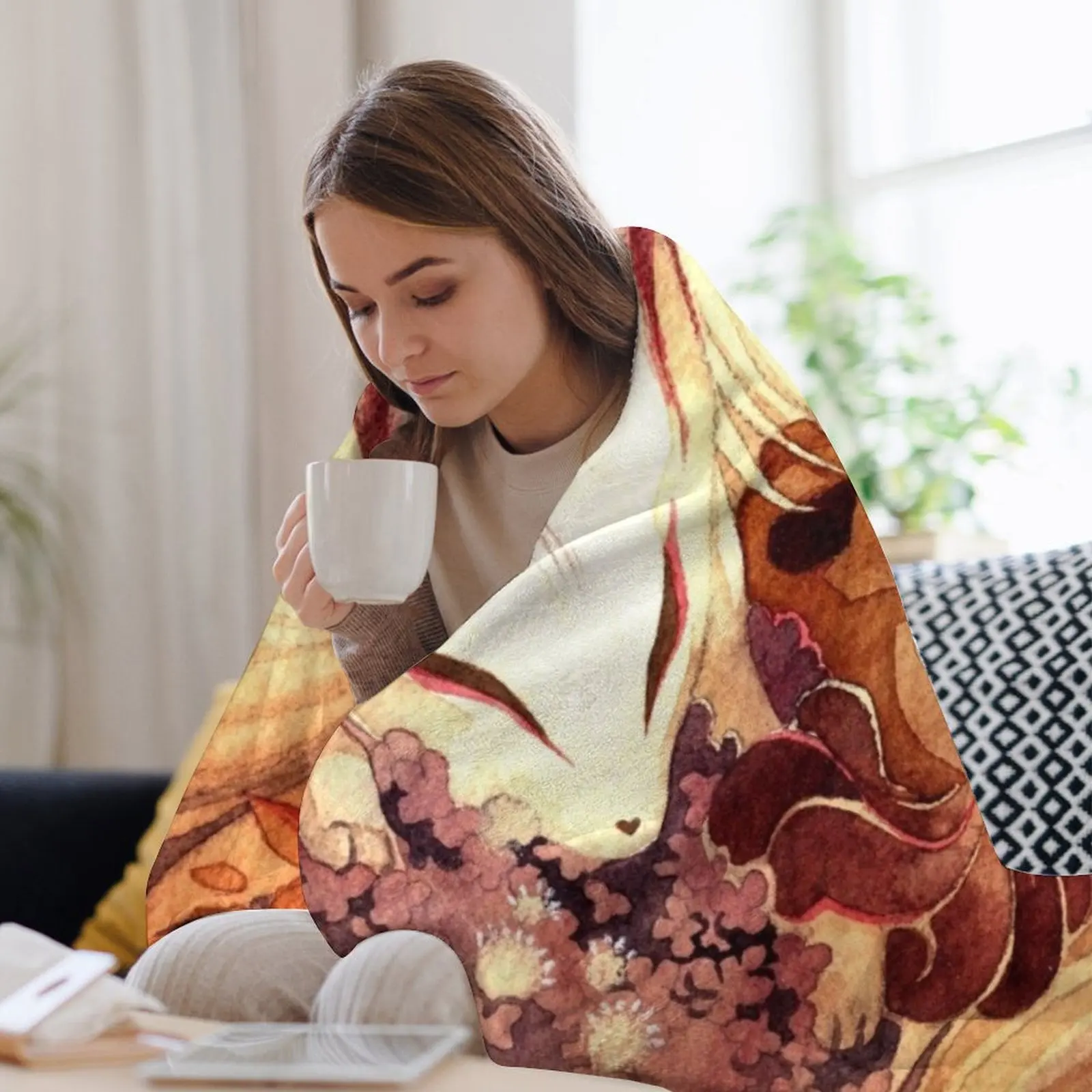 Одеяло Ninetailed Kitsune Fox с наборами для малышей тонкие очень большие одеяла дивана