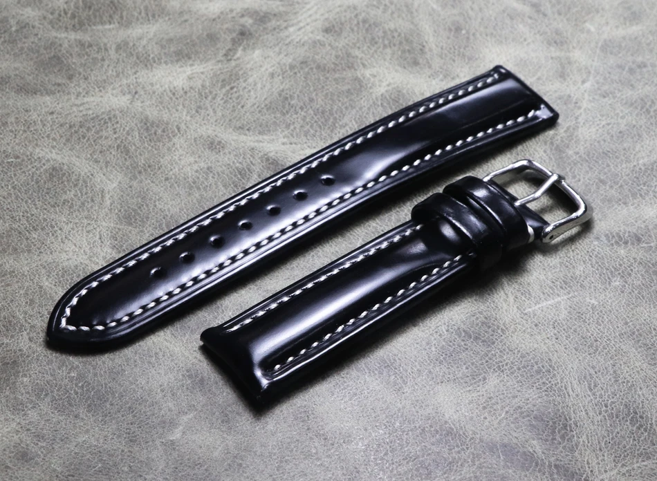 Handmade Dermis Black Premium Strap 18mm 19mm 20mm 21mm 22mm Belt Wrist Band Green Real Leather Replace Watchband Watch Chain