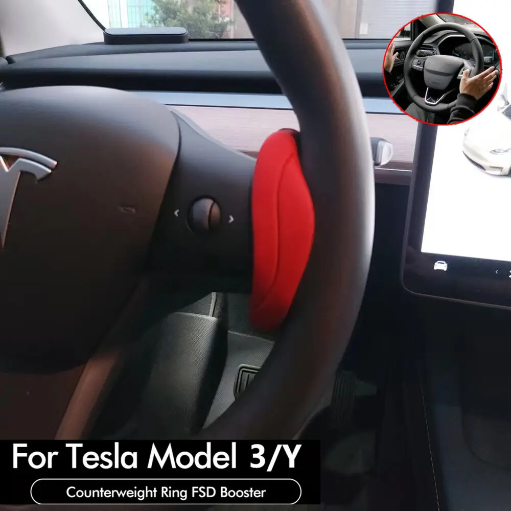 

Красное Рулевое колесо для Tesla Model 2017-2022 3/Y, управляющее колесо, автопилот FSD, вспомогательное рулевое колесо AP, усилитель