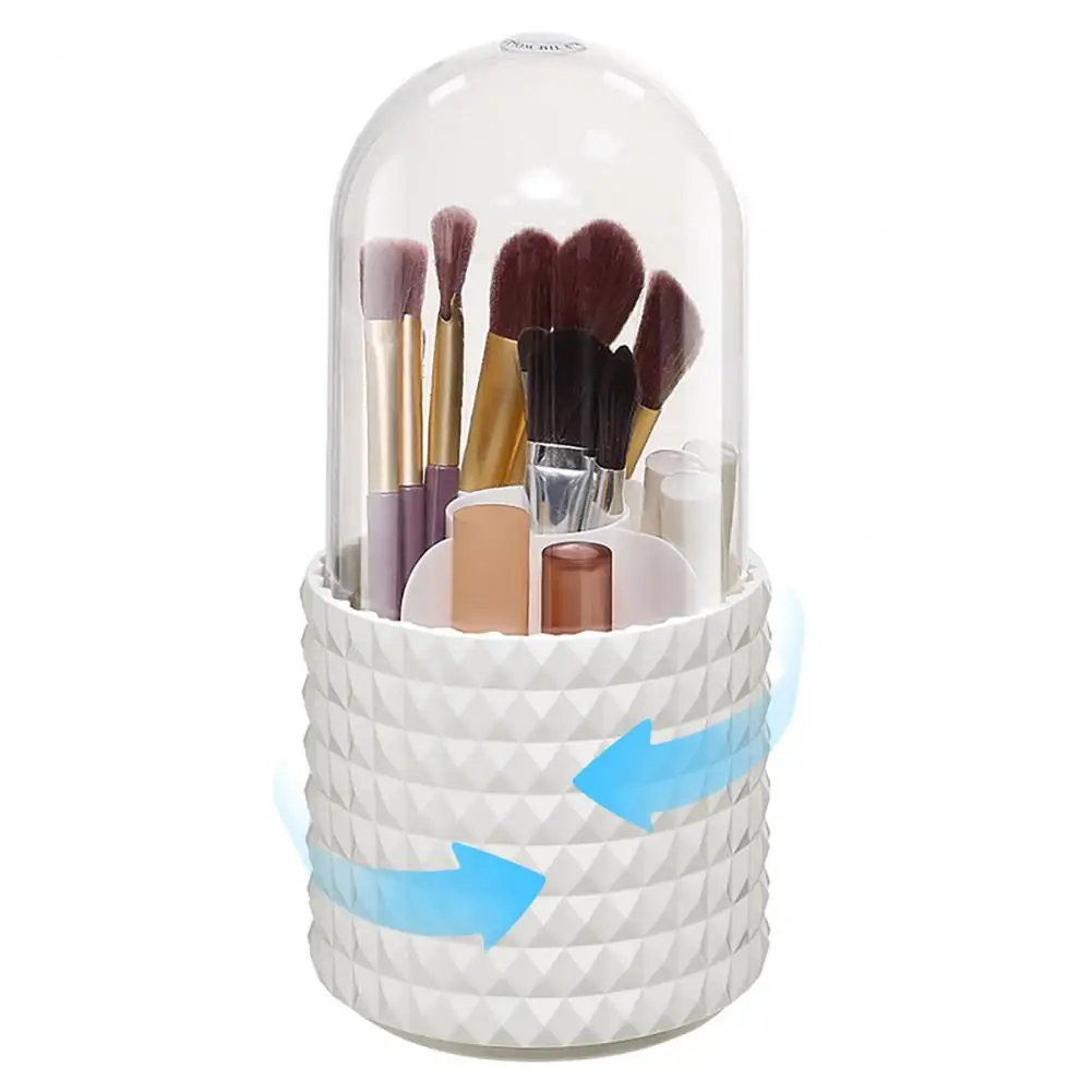 

Versatile Makeup Tool Holder Rotating Grids Makeup Brush Holder Organize Store with Dustproof Container for Vanity Home Storage