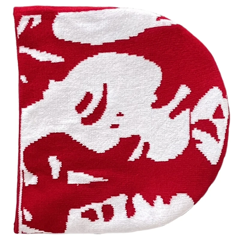 F42F вязаная шапка с рисунком человеческого портрета зимняя студенческая для езды