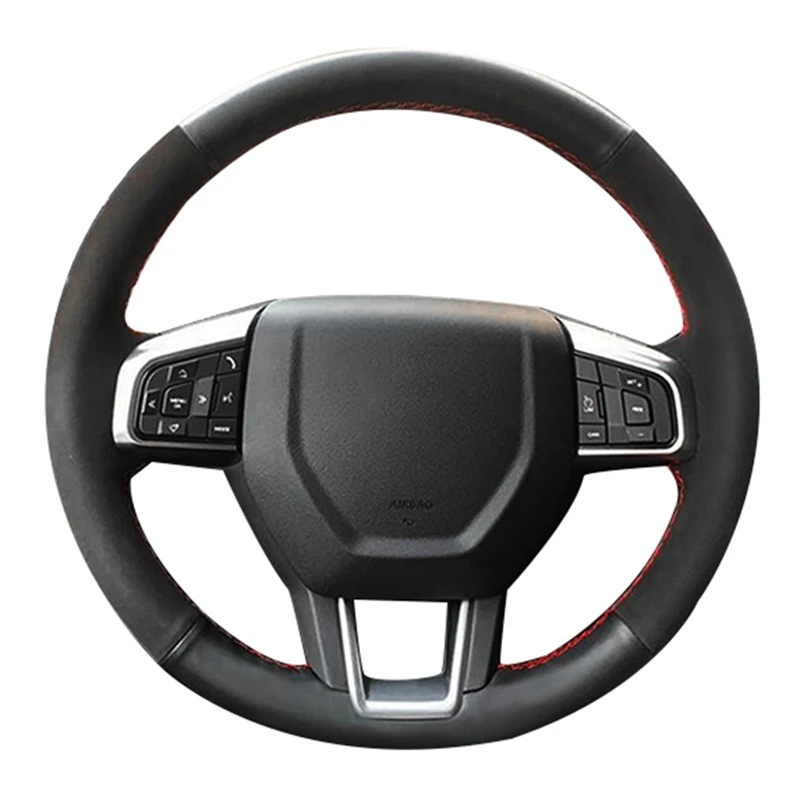 

Ручной пошив Нескользящий черный замшевый кожаный чехол на руль автомобиля для Land Rover Discovery Sport 2015-2017 автомобильные аксессуары