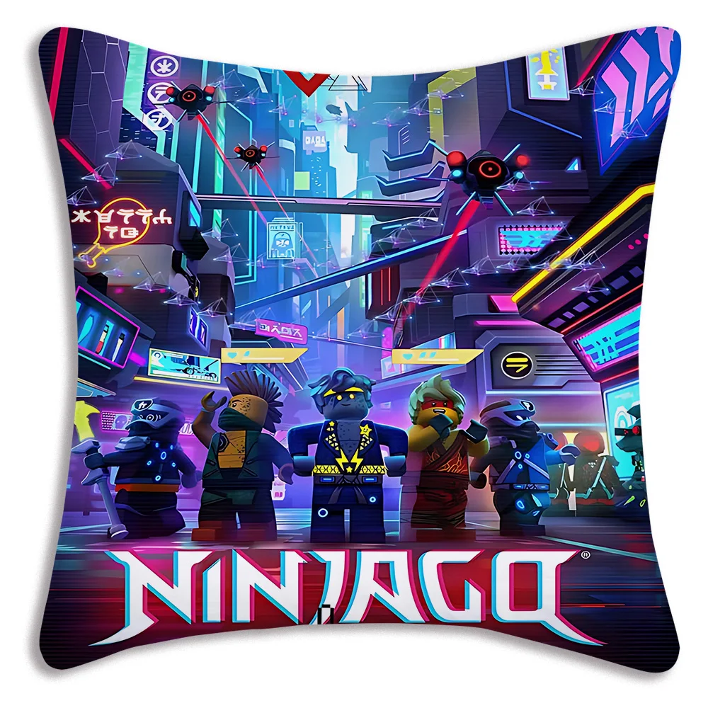 Pillow Covers Cartoon For Game Ninjagos Sofa Decorative Home Double-sided Printing Short Plush Cute Cushion Cover