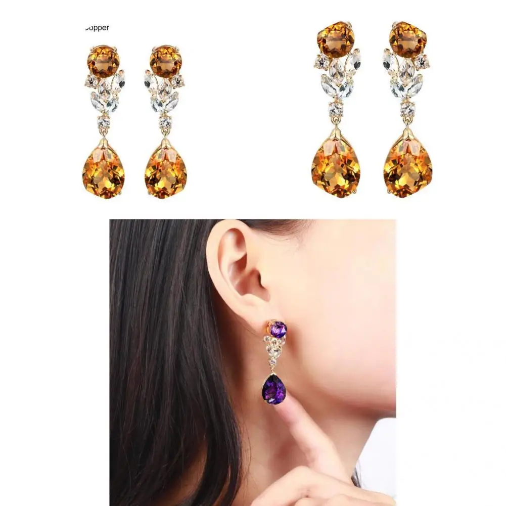 

Simple Long Earrings Oval-shaped Simple Long Lasting Bright Luster Earrings Women Earrings Drop Earrings 1 Pair