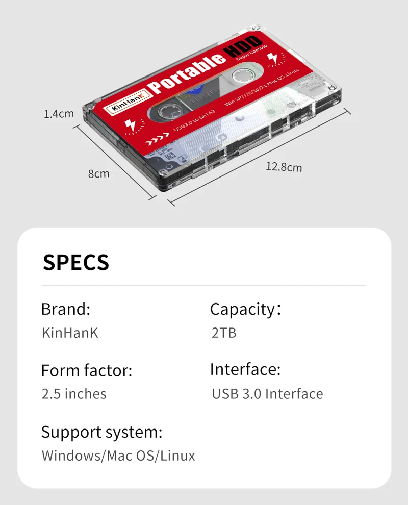 2T HDD Портативный внешний игровой жесткий диск для ноутбука/ПК/Windows/Mac OS с 71000 +