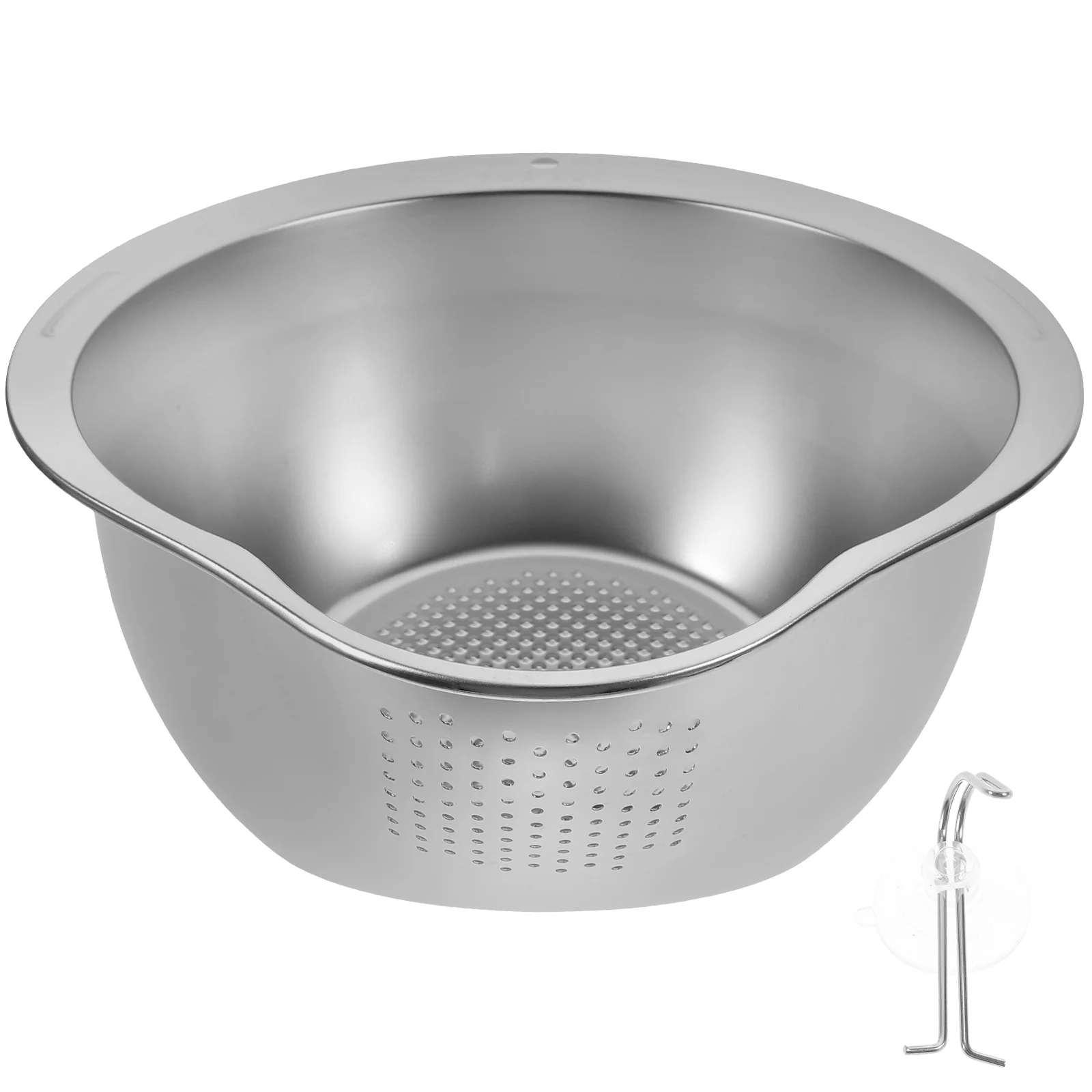 

Stainless Steel Vegetable Basket Kitchen Basin Pot Traditional Household Washing Food Draining Rice bowl