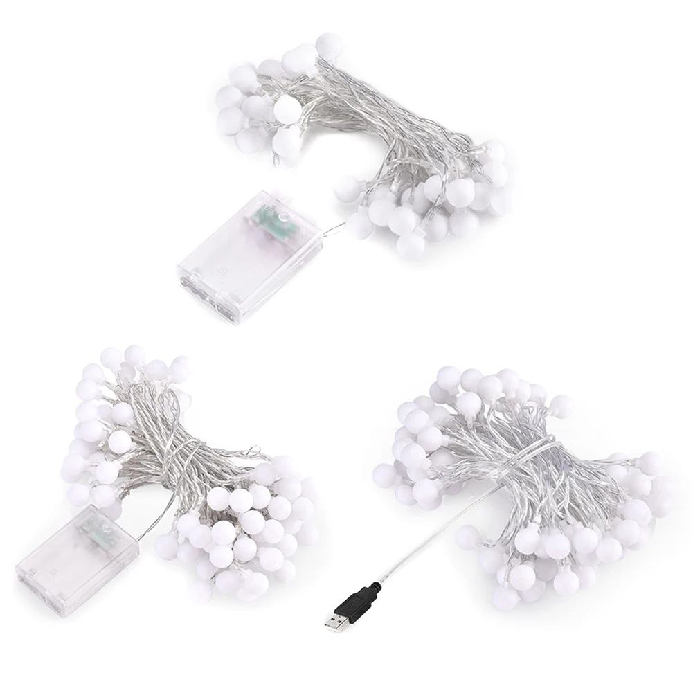 

6m/10m Outdoor Garland Ball String Light 2 Modes Waterproof USB Battery Powered Christmas Home Room Party Decoration Night Lamp