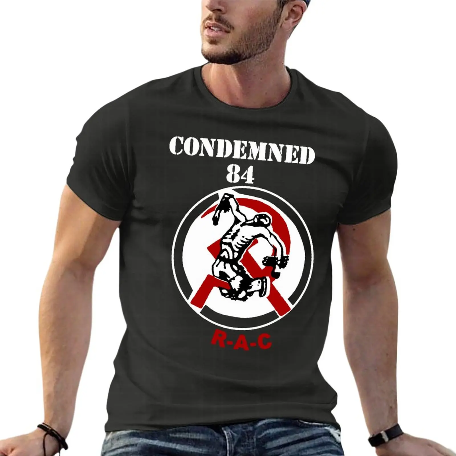 

84 Condemned Hard Rock Band Oversize Tshirt Brand Men Clothes 100% Cotton Streetwear Big Size Top Tee