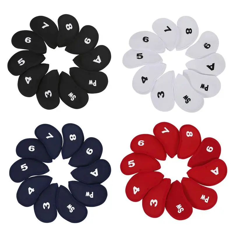 Head Covers Golf Putter Iron Headcover 3 4 5 6 7 8 9 Sw A Pw Golf Club Head Cover Protector Golf Accessories Supplies