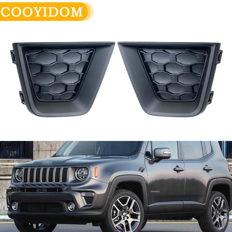 

Для Jeep Renegade 2019-2023 крышка противотуманной фары накладка на рамку 6VQ41TZZAA 6VP53LXHAA 735715849 735715850 Автоматическая решетка Безель Крышка