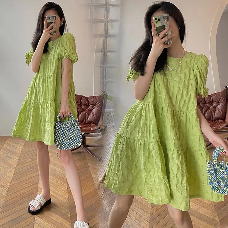 

Spring 2022 Maternity short sleeve shirt large size maternity dress2022