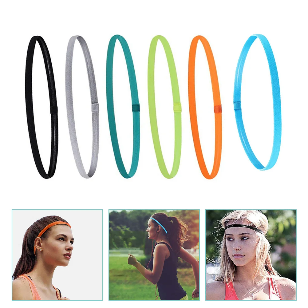 

6Pcs Workout Headbands Athletic Headband Non- Elastic Headband Colorful Sweatband Fashion Yoga Running Headbands for Men