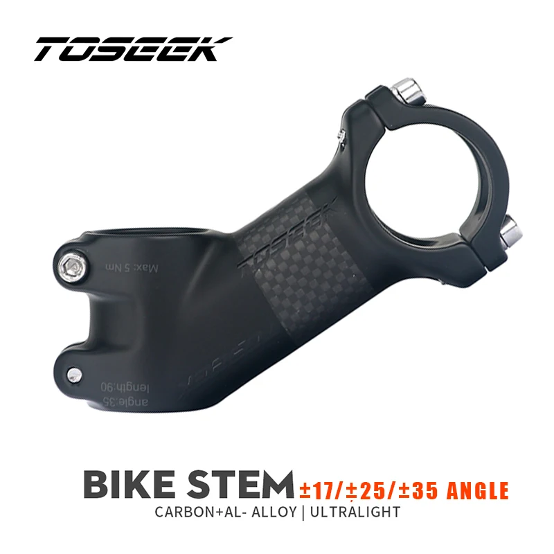 

Toseek 31,8 мм углеродный стержень сверхлегкий Mtb Power 10/17/25/35 градусов руль для велосипеда 70/80/90/100 дорожный горный велосипед стол