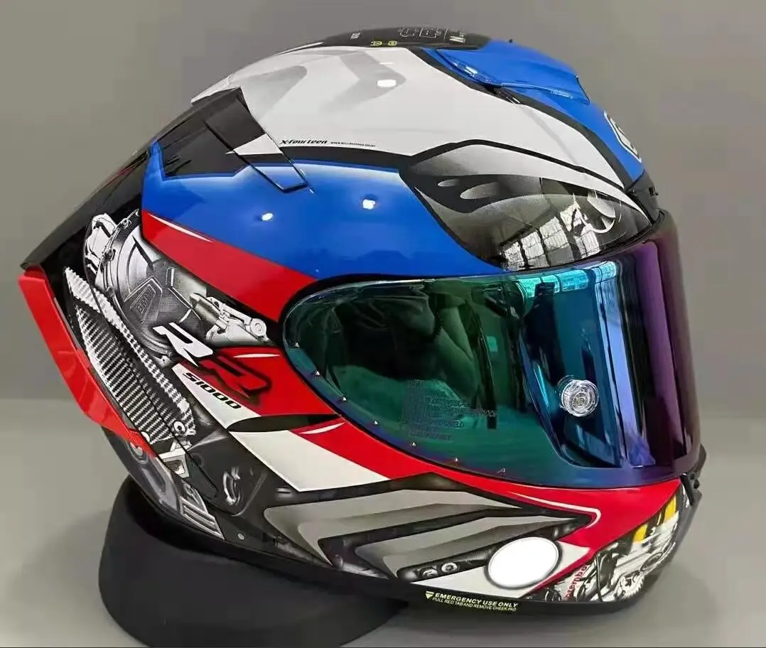 

New Full Face Motorcycle Helmet X14 Hp4 Rr Blue Red Riding Motocross Racing Motobike Helmet Casco De Motocicleta H