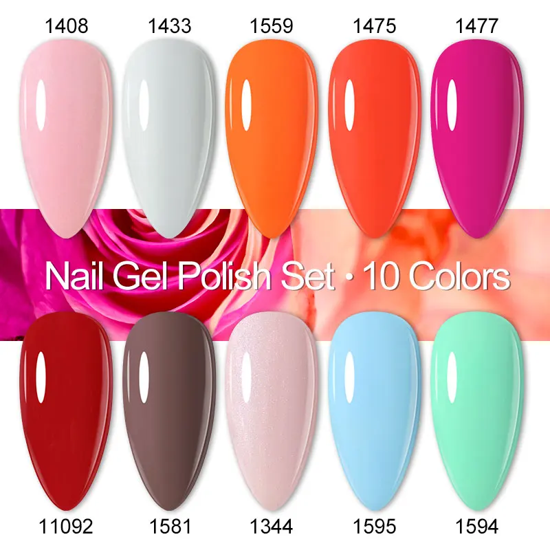 Clou Beaute 8ml 10pcs/lot Nail Gel Polish Set Vernis Semi Permanent UV LED Varnish Hybrid Art Long Lasting Glue | Красота и здоровье