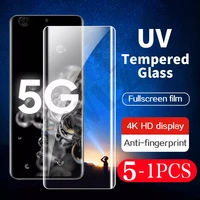 5 1pcs uv full glue tempered glass for samsung galaxy s20 s21 ultra phone screen protector s8 s9 s10 plus protective film