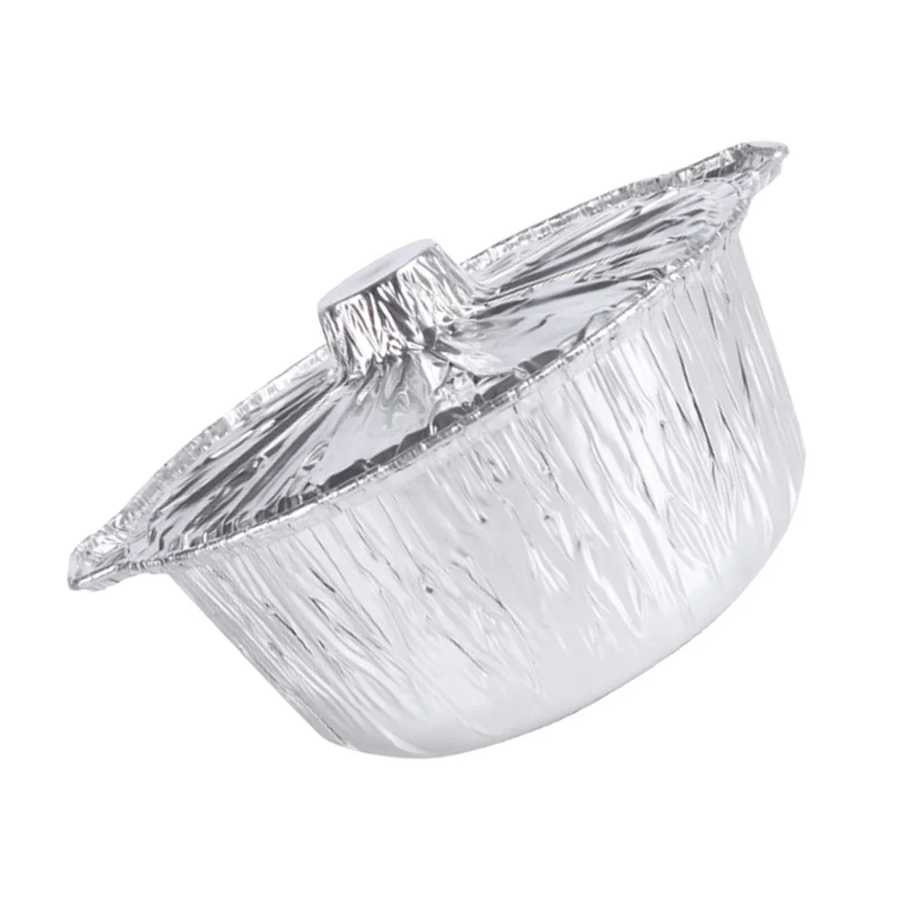 

1Pc Disposable Tin Foil Pan Tin Foil Barbecue Box Food Container with Lid