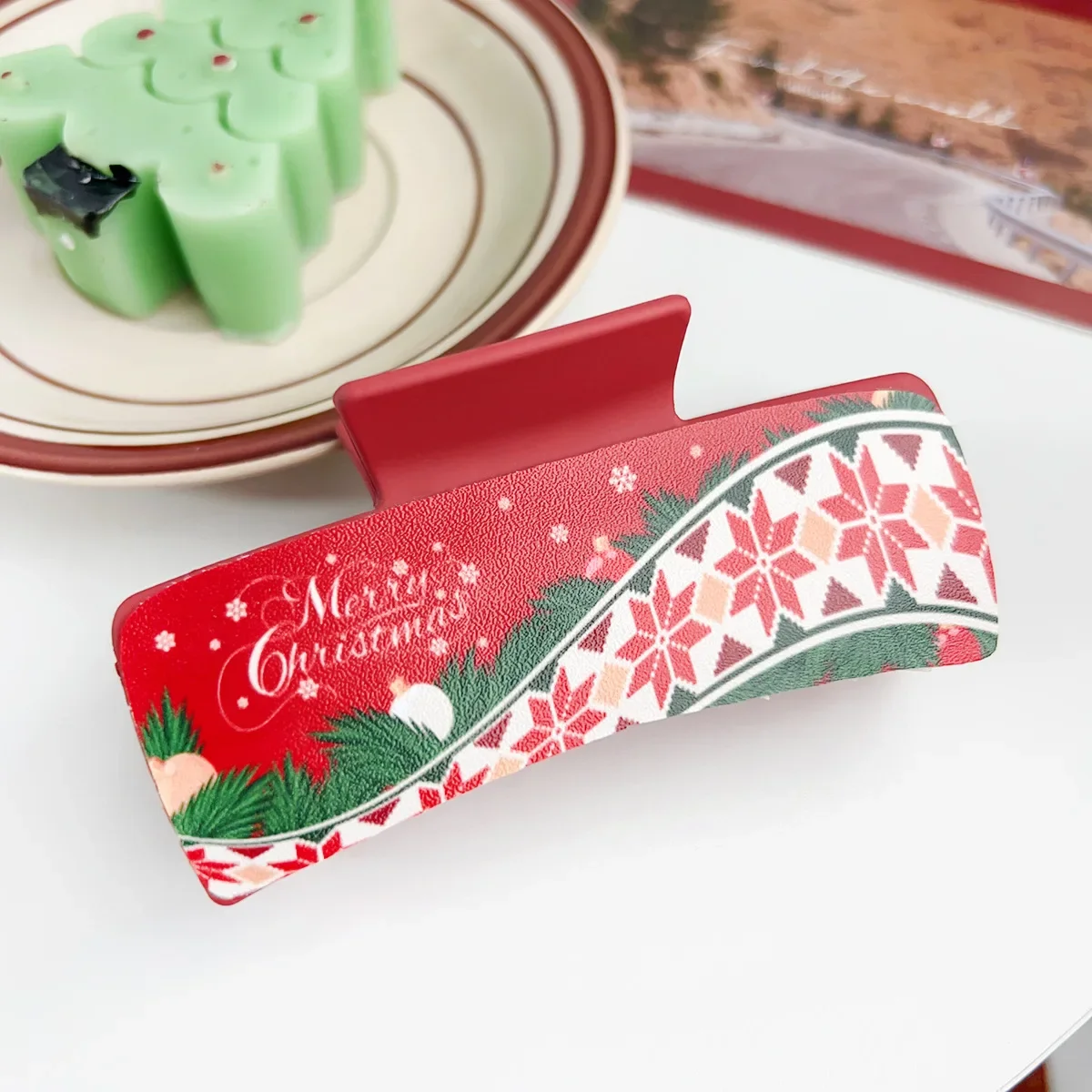 Рождественский пластиковый зажим для волос нашивка шпилька с допамином