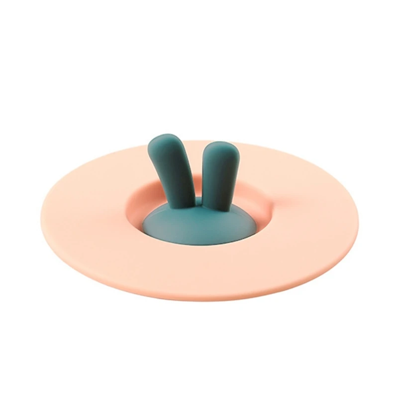 

Driking Cup Silicone Lid Cartoon Rabbit Ear Teacup Cover Leakproof Dustproof Water Cup Mugs Seals 367A