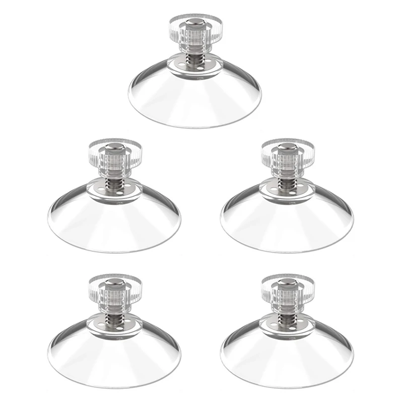 

5Pcs Hanging Sucker Cup Hook With Knurled Nut Suction Cup Hook Bathroom Wall Rack Holder Daily Accessories