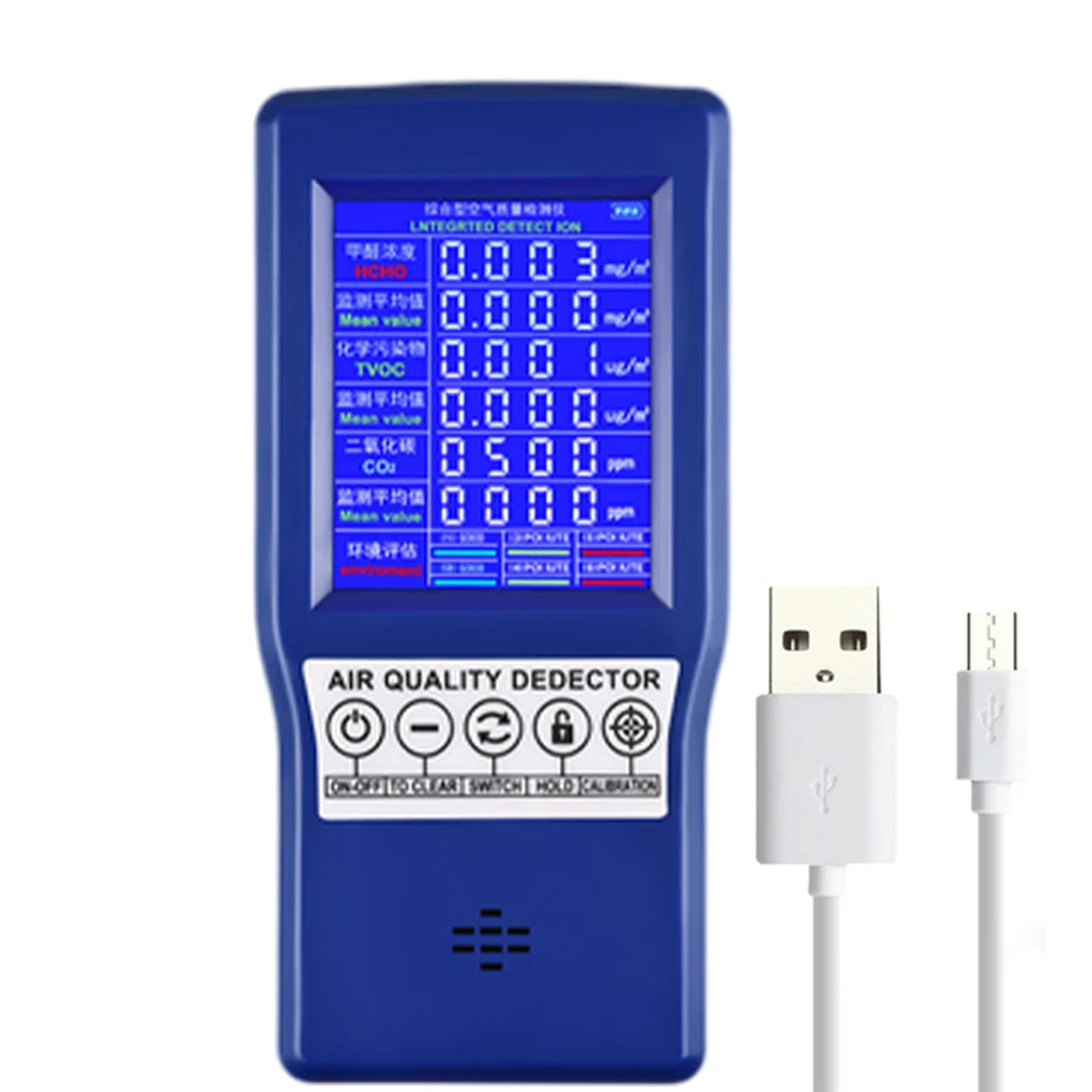 

Цифровой датчик CO2 PPM, мини-детектор углекислого газа, анализатор качества воздуха, USB детектор TVOC HCHO PM2.5 метр