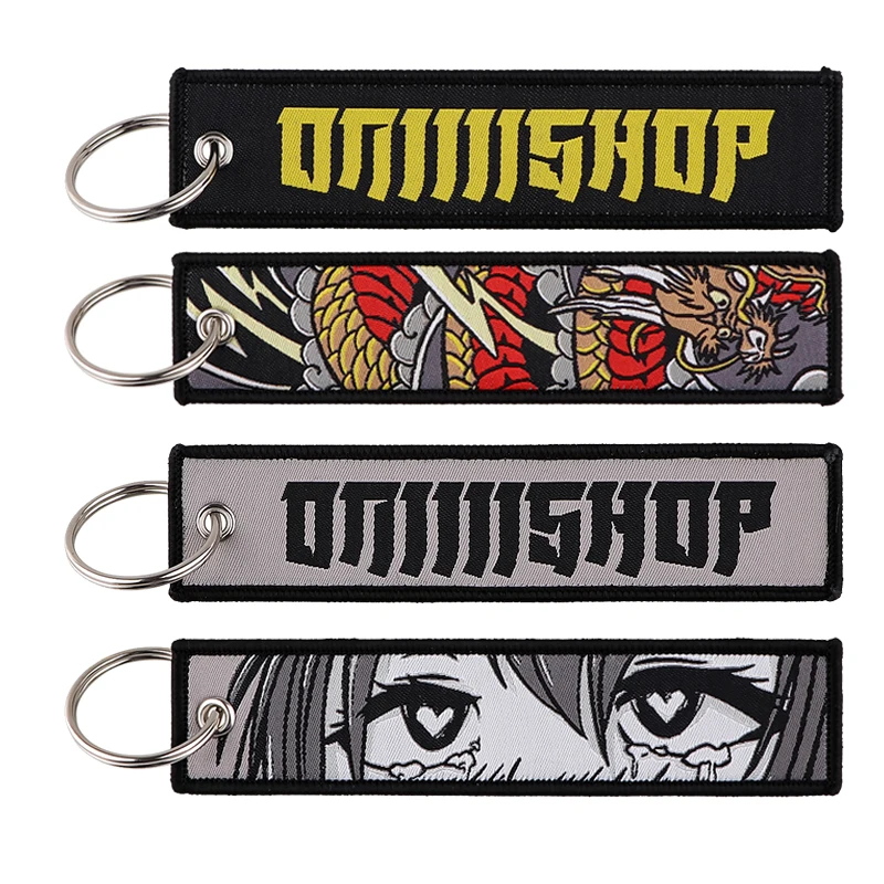 

Double-sides Embroidered Key Tag Keychains Women Anime Keychain for Car Motorcycles Keys Keyring Holder Fashion Jewelry Gifts
