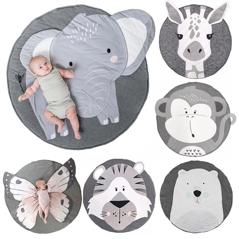 

Baby Spelen Mat Pad Katoen Pasgeboren Baby Kruipen Deken Dier Playmat Ronde Tapijt Vloerkleed Kids Kinderen Kamer Nordic Decor