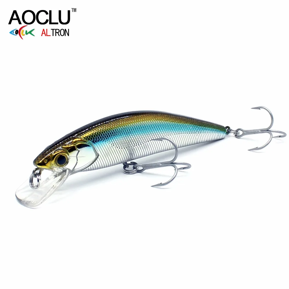 

AOCLU wobblers Jerkbait 5 Colors 9.5cm 12.3g Hard Bait Minnow Crank Fishing lures Bass Fresh Salt water 4# VMC hooks