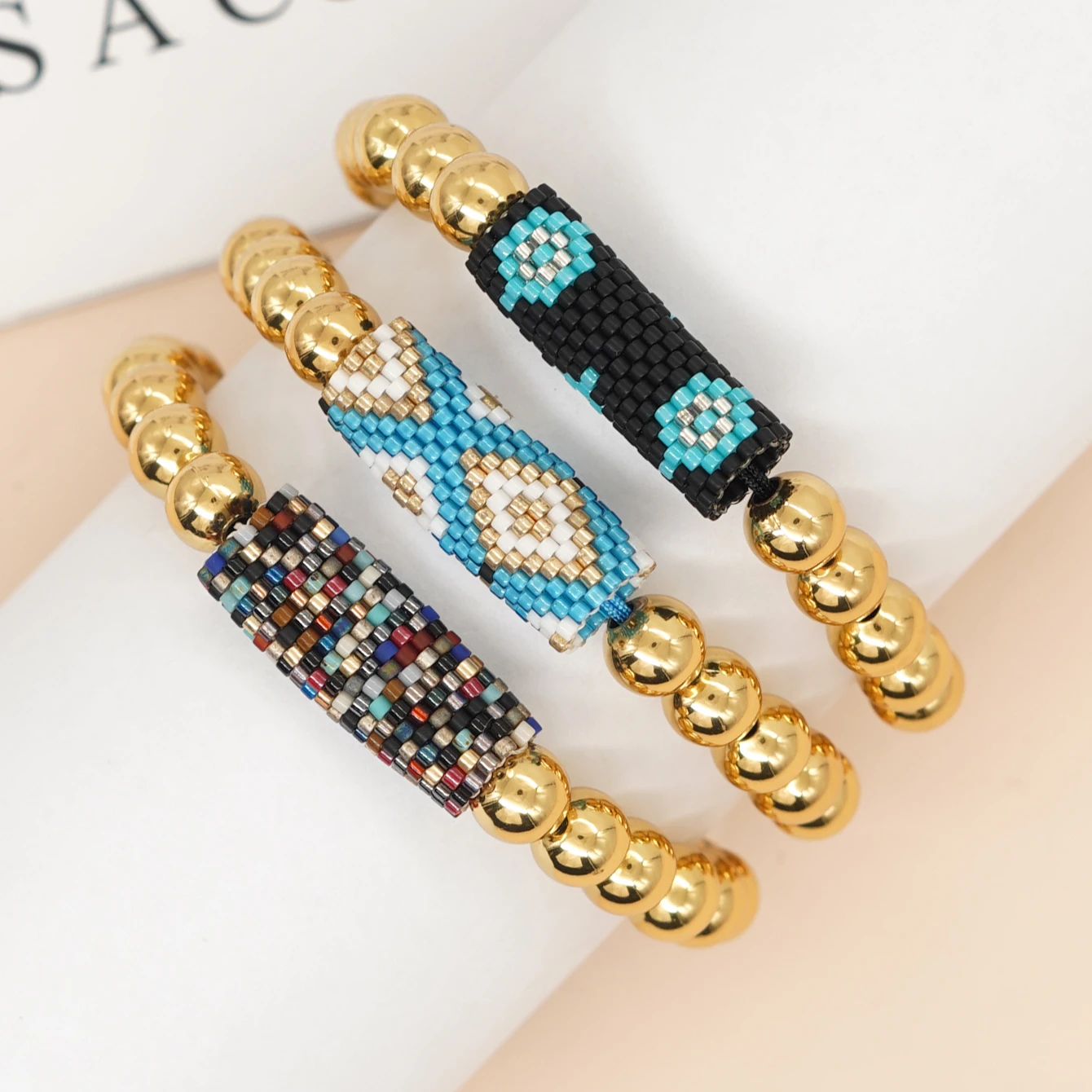 

YASTYT Evil Eye Charm Golden Bead Bracelet Boho Summer Beaded New In Bracelets For Chic Women Jewelry Best Friendship Gift