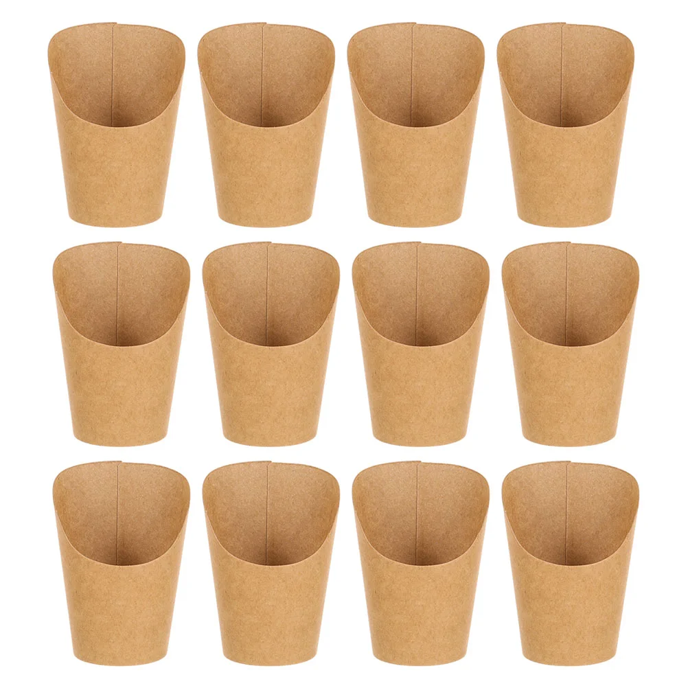 

50 Pcs Egg Paper Snack Cups French Fries Display Holders Fried Fry Basket Multipurpose Snacks Storage Mini Puffs Kraft