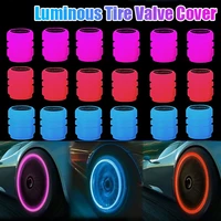 4pcs luminous valve cap with car logo dustproof cover wheel tyre accessories auto motorcycle bike tire nozzles cover decoration