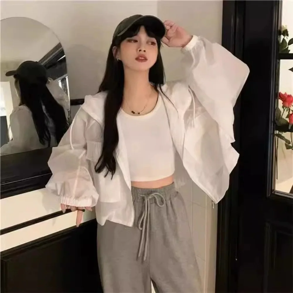 Однотонная тонкая Солнцезащитная одежда свободная Защита от УФ лучей для отдыха