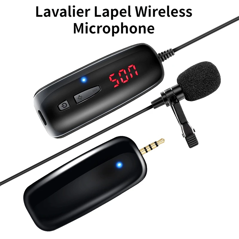 

UHF Wireless Microphone Lavalier Lapel Microphone Recording Vlog Youtube Live Interview for Iphone Ipad Android DSLR
