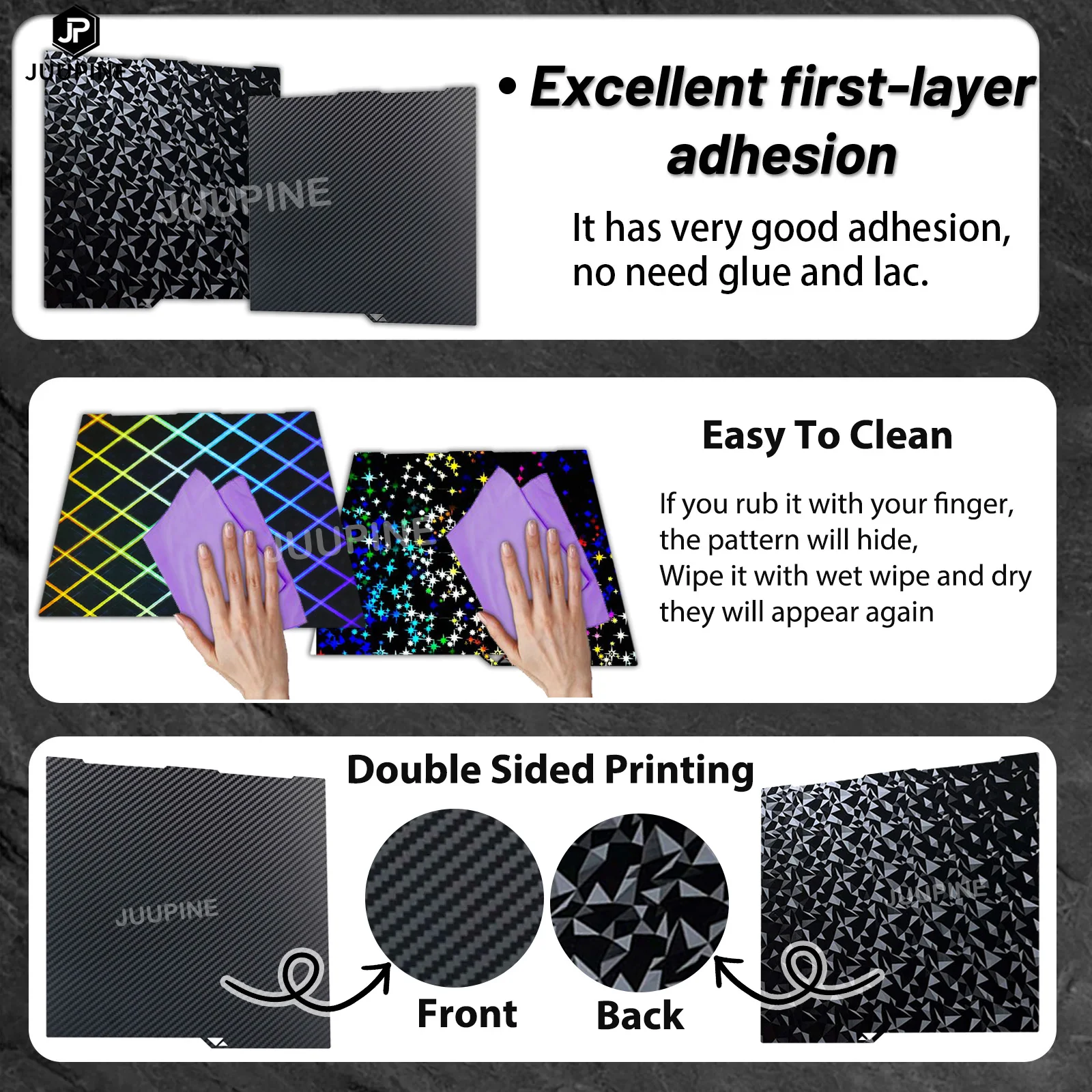 Для Anycubic Kobra 3 Combo Build Plate 256x268 Пружинный стальной лист PEO PET PEY Sheet Двусторонняя