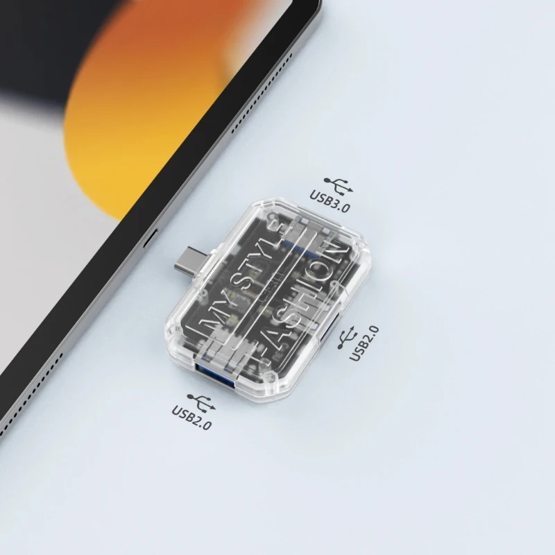 Прозрачный концентратор USB C Адаптер с портом 4K HDTV зарядным устройством PD100 Вт