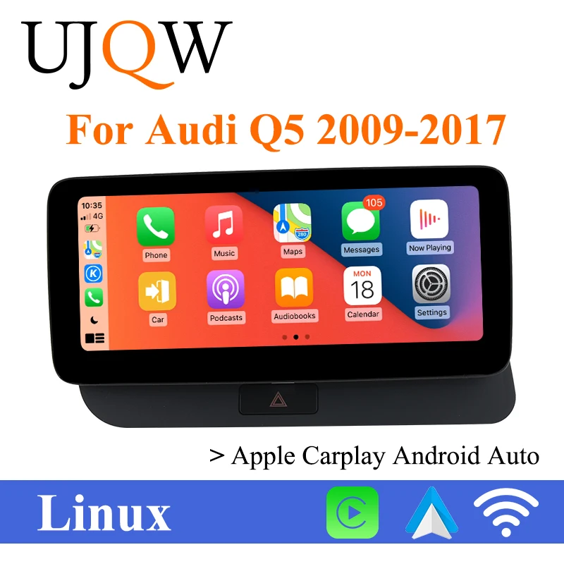 

UJQW 10.25" 1920*720P 2Din GPS Navigation Autoradio for Audi Q5 2009-2017 Wireless Carplay SWC Camera IPS Screen Android Auto