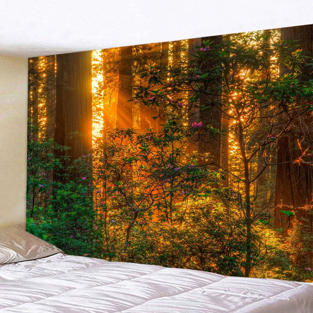 

Scenery Painting Tapestry Mountain Lake Landscape Wall Hanging Art Home Decoration Natural Scenery Art Wall Cloth Carpet