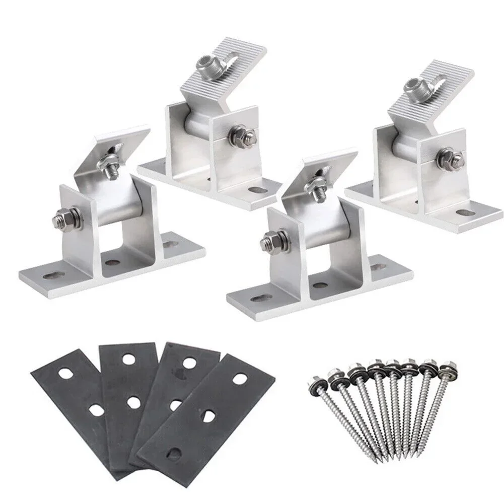 4 комплекта Регулируемый Монтажный кронштейн для солнечной панели зажим