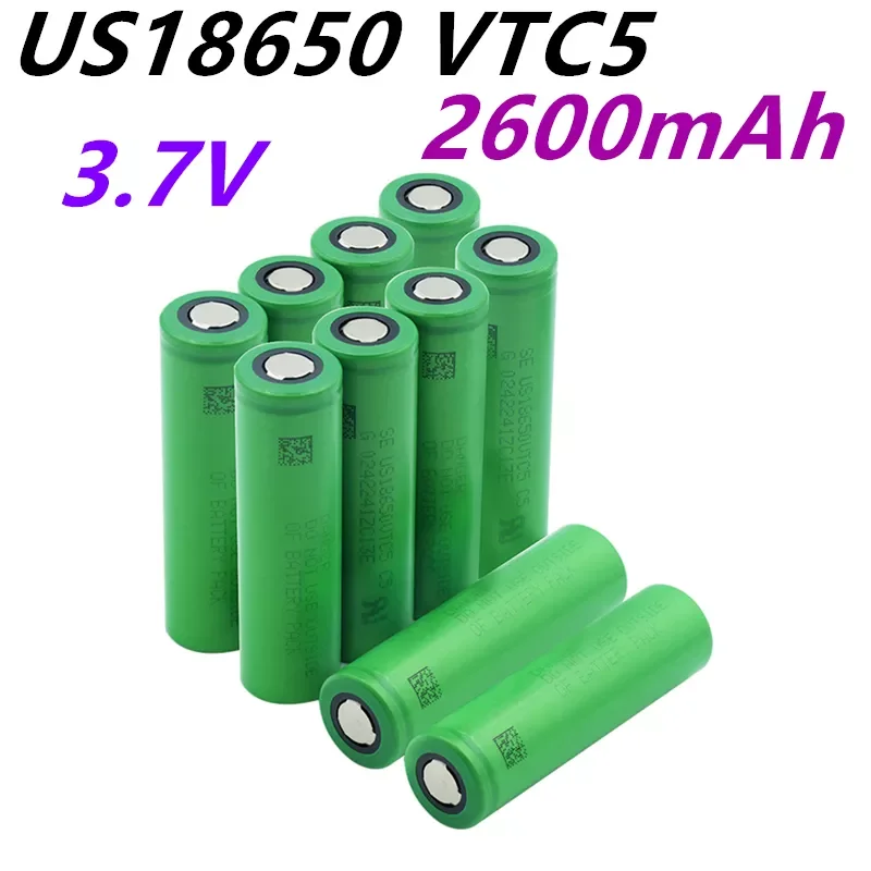

NEW 2020 10Pieces 3.7 V Volt Rechargeable US18650 VTC5 2600mAh VTC5 18650 Battery Replacement 3.7V 2600mAh 18650 Batteries