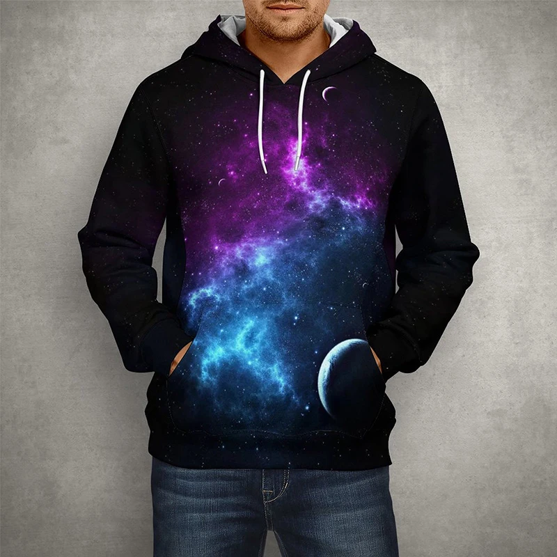 2022 New 3D Print Boys Gilrs Kids Space Universe Starry sky Galaxy Milky Way Earth Sweatshirts Casual  Fashion Tops Men Hoodie images - 6