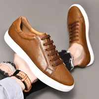 Genuine Leather Casual Shoes Fashion Sneakers British style Cow Leather Men Shoes 1