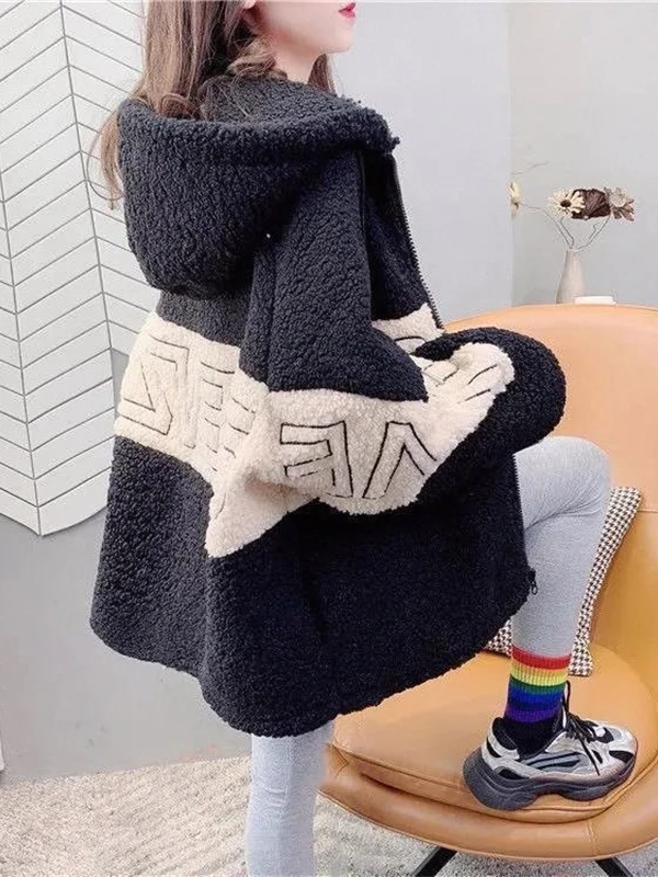 Зимний топ Ins берберская флисовая верхняя одежда свободные корейские женские